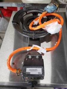 lot 72 image: Cast Iron Portable Outdoor Propane Gas Burner 11, never used
