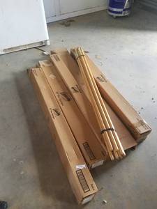 lot 188 image: Large Lot of 24 Squeegies and Wood Broom Handles, 3-6 Pack Boxes unopened, 2 Open Boxes, 10 Wooden Broom Handles