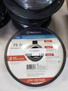 lot 116 image: Westinghouse LED Landscape lighting cable 75 18 gauge, 4 rolls total