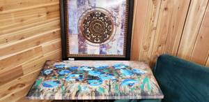 lot 138 image: Wall Art x 2 (1-34 square, 2- 48 x 24 rectangle)