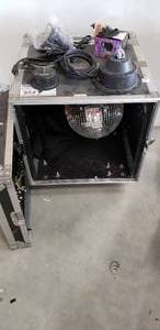 lot 366 image: Mirror Ball in Rolling Case with 2 Spots and 3 Turner Motors