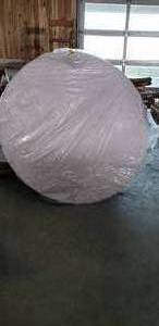 lot 292 image: Lancaster Table and Seating, 60 Round Blow Mold Folding Table, White and Grey