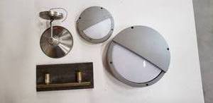 lot 382 image: Decorative Wall Sconces Waterproof Wharf Light (2 Total), Light Buys Wall light, Silver (1 Total), and 1 - Indoor Wall Mount Model 283B02H6 with 2 Tube Sconces