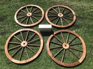lot 214 image: Wood Wagon Wheels (W30 each approx.)( 4 Total), Pure Water Filters (In line Water Filter kit for Ice Maker X001BP9WRL)