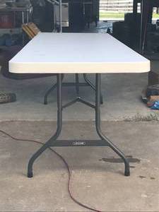 lot 478 image: 8 Lifetime Folding Blow Mold Plastic Table (1 - Table)