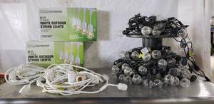 lot 351 image: Large Lot of Outdoor Lights, Hanging Lights