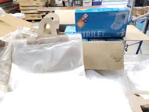 lot 495 image: Case Lot Minus 1 of 2XL Latex Free Nitrile Gloves MFG # GNPR-2X-1 and 20 Pkgs of 100 each Hanging Bags 12 x 16 Clear