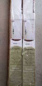 lot 516 image: Kingsley 3.5 Vertical Blinds still in original packages, 3 12 vertical, 78 x 84 Ultra White, 2 total