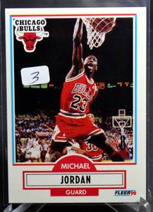 lot 3 image: 1990-91 Fleer Michael Jordan Card #26 Chicago Bulls