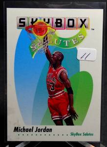 lot 11 image: 1992 92 Skybox Salutes Michael Jordan #572, Chicago Bulls, HOF (grade 10  $95.00)