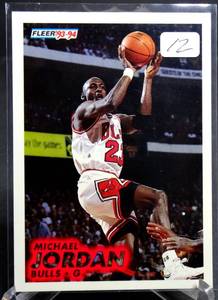lot 12 image: 1993 93-94 Fleer Michael Jordan #28, Chicago Bulls, HOF