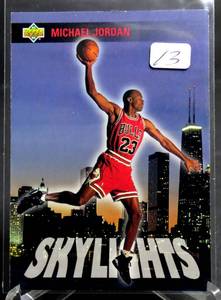 lot 13 image: 1993 UD SkyLights Michael Jordan #466 MJ Collector Graded NM MINT - very gradeable