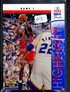 lot 43 image: MICHAEL JORDAN BULLS 1993-94 UPPER DECK UD FINALS HIGHLIGHTS #198
