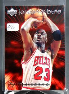 lot 46 image: 1997 UD Jordan Tribute Chicago Bulls HOF Michael Jordan Impressions Card #mj36