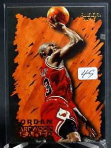 lot 49 image: 1996-97 Fleer Hardwood Leader Michael Jordan #123, Chicago Bulls, HOF