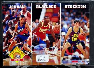lot 62 image: 1993 93 NBA Hoops League Leaders Michael Jordan, Stockton, Blaylock #289