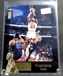 lot 65 image: 1996 UD CC Jordan Collection Michael Jordan JC10, Rare Gold Foil Insert, Sharp