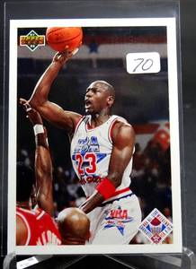 lot 70 image: MICHAEL JORDAN 1991-92 Upper Deck All Star #48 Chicago Bulls Mint 1st Year UD