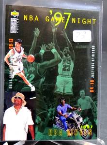 lot 73 image: 1997-98 UD Collectors Choice Michael Jordan #185 1997 NBA Finals Game Night