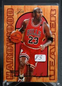 lot 83 image: 1995-96 FLAIR HARDWOOD LEADERS MICHAEL JORDAN INSERT #4 CHICAGO BULLS NM