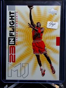 lot 94 image: MICHAEL JORDAN Bulls 1998-99 Upper Deck 23 In Flight #IF6 Sweet Insert MINT
