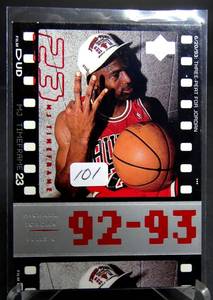 lot 101 image: Michael Jordan 1998 Upper Deck Timeframe23 THREE-PEAT FOR JORDAN Basketball card