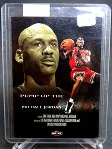 lot 108 image: 1998-99 MICHAEL JORDAN PUMP UP THE JAM INSERT CHICAGO BULLS THE LAST DANCE