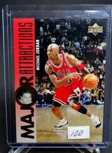 lot 120 image: 95-96 UPPER DECK MICHAEL JORDAN ELECTRIC COURT #337, Major Attractions