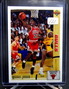 lot 121 image: 1991-92 Upper Deck Michael Jordan #44, MJ First UD Card, Chicago Bulls, HOF