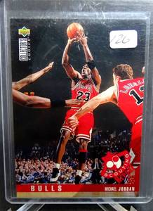 lot 126 image: 1995 UD Collectors Choice Players Club Scouting Michael Jordan #324, Bulls, HOF