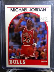 lot 133 image: 1989-1990 NBA Hoops #200 Michael Jordan Chicago Bulls Basketball Card