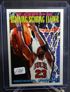 lot 134 image: Michael Jordan Reigning Scoring Leader 1994 Topps #384 Mint