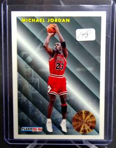 lot 148 image: Michael Jordan 93 94 Fleer League Leader Card #224 ScoringSteals Leader