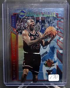 lot 170 image: MICHAEL JORDAN 1996 Topps Mystery Finest RARE Chicago Bulls HOF 6x Champs MVP $$