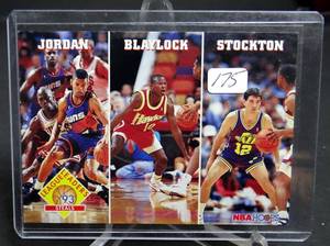 lot 175 image: 1993 93 NBA Hoops League Leaders Michael Jordan, Stockton, Blaylock #289