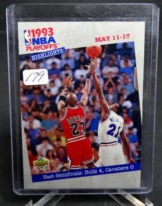 lot 179 image: 1993-94 Upper Deck Playoff Highlights #187 Michael Jordan Chicago Bulls