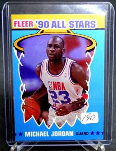 lot 190 image: 1990 Fleer Michael Jordan All-Stars #5 of 12 Chicago Bulls