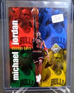 lot 206 image: 1998-99 Upper Deck UD Choice Michael Jordan #199, Checklist, Chicago Bulls, HOF