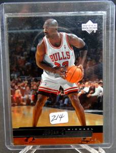 lot 214 image: RARE Michael Jordan 200001 UD Checklist No.314