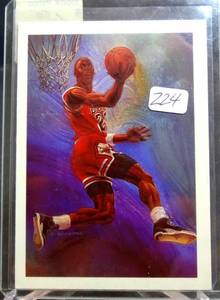 lot 224 image: 1990-91 NBA Hoops #358 Michael Jordan Chicago Bulls HOF NM-MT
