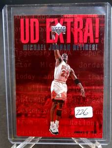 lot 226 image: 1999 Upper Deck UD Extra #UDX Michael Jordan Retires Chicago Bulls