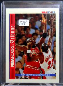 lot 228 image: 1992-93 Hoops MICHAEL JORDAN #TR1 NBA Championship Insert Chicago Bulls