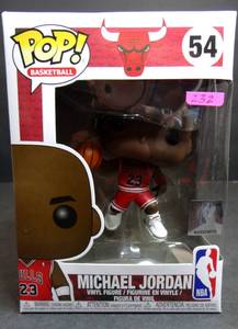 lot 232 image: Funko Pop # 54 NBA Chicago Bulls Michael Jordan Red Jersey Dunking Vinyl Figure