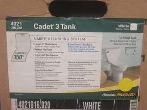 lot 306 image: AMERICAN STANDARD CADET 3 TANK WHITE TOILET TANK WITH COVER&nbsp4021