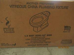 lot 314 image: CRANE PLUMBING VITREOUS 10&nbsp BABY BOWL TOILET&nbsp 3-380