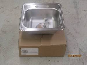 lot 319 image: ELKWAY DAYTON STAINLESS STEEL SINGLE BOWL DROP IN SINK D115162&nbsp