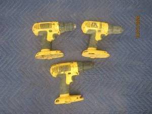 lot 350 image: 3 DEWALT CORDLESS DRILLS AS SHOWN