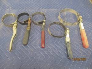 lot 490 image: 5 OIL FILTER WRENCHES