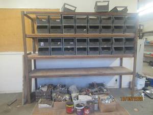 lot 554 image: HOMEMADE WELDED STURDY 3&nbsp SHELF SHELVING UNIT (CONTENTS NOT INCLUDED)&nbsp 8FT L X 26W X 77 H&nbsp