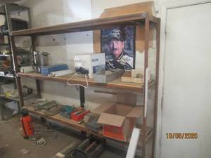 lot 635 image: HOMEMADE WELDED STURDY SHELF CONTENTS NOT INCLUDED